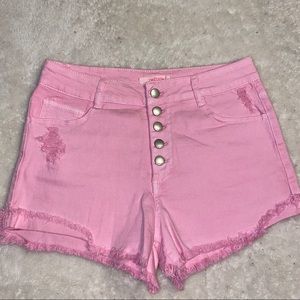 NWOT High Waisted Pink Denim Shorts